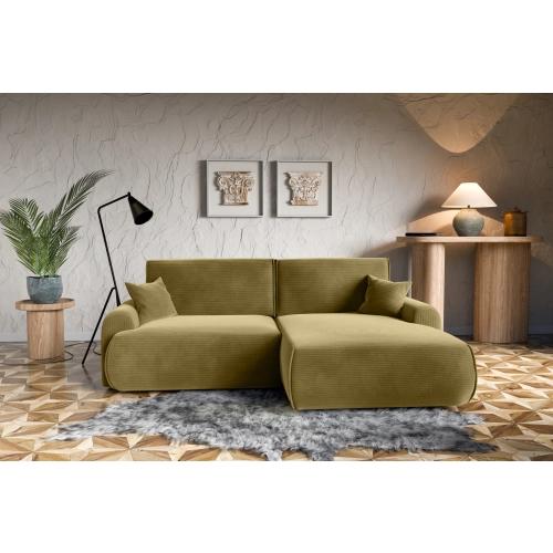 Narożnik z funkcją spania NABOO Tkanina Perla 65